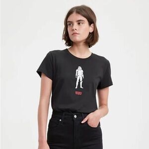 Levi's x Star Wars Black Short Sleeve Tee with Stormtrooper Design